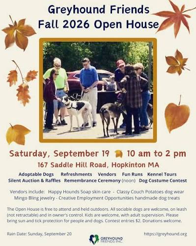 Fall Open House at Greyhound Friends